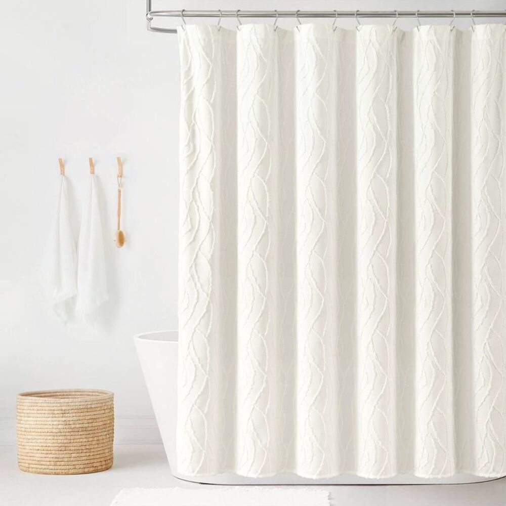 Elegant White Shower Curtain